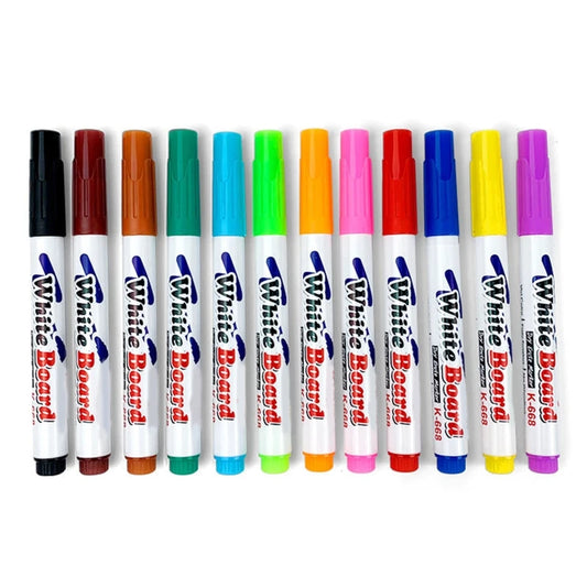 Colourful Erasable Whiteboard Markers (12pcs)