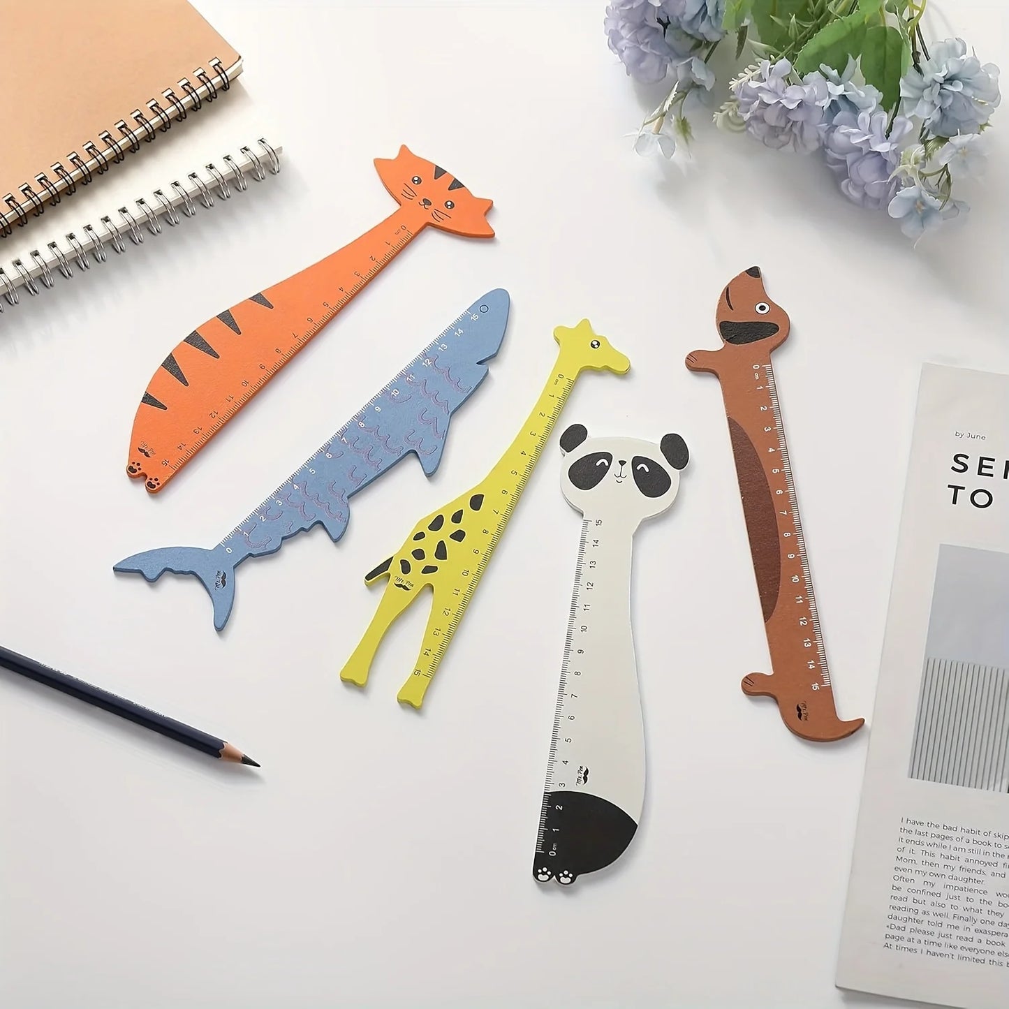 Animal shaped rulers (pack of 5)